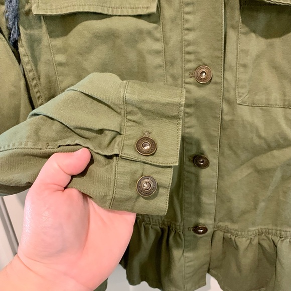 MATILDA JANE Jacket Moments with You Size XS Army Green Pockets Patchwork. - Picture 13 of 14